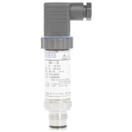 WIKA IS-3 Series Pressure Sensor, 0bar Min, 4bar Max, Absolute, Gauge, Vacuum Reading