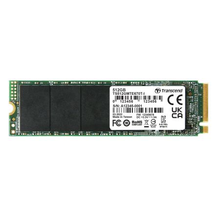 Transcend MTE670T-I, M.2 2280 Intern HDD-Festplatte NVMe PCIe Gen 3 X 4 Industrieausführung, 3D TLC, 512 GB, SSD