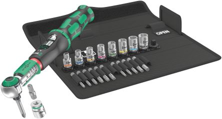 Wera Safe-Torque A 2 Set 1 Click Torque Wrench Set, 2 → 12Nm, 1/4 In Drive, Hex Drive
