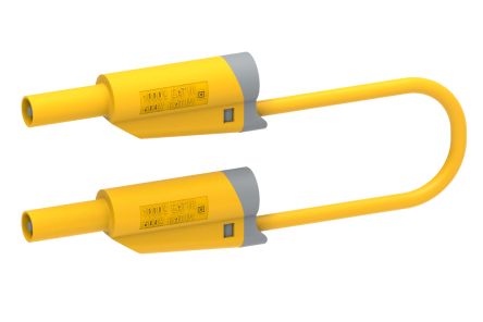 Electro PJP Test Lead, 36A, 1kV, Yellow, 100cm Lead Length