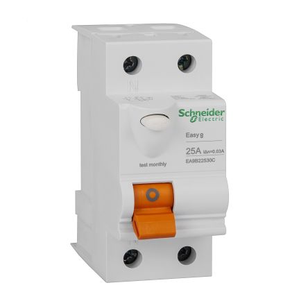 Schneider Electric RCCB EA9B, 2P, 25A, Sensibilità 30mA