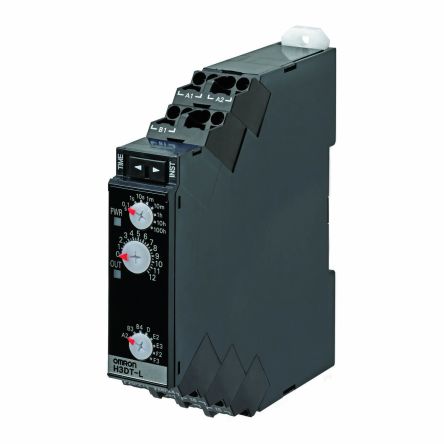 Omron DIN Rail Mount Timer Relay, 24-240V Ac/dc, 4-Contact, 0.1 → 4320000s, SPDT