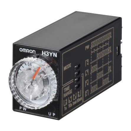 Omron Zeitrelais, Steckanschluss, 0.1 → 600s, 100-120V Ac, 4 Kont. Multifunktion, 2-poliger Wechsler