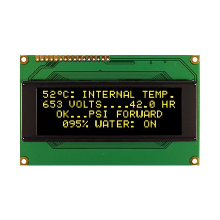 NEWHAVEN DISPLAY INTERNATIONAL OLED-Display, 72.42 X 22.82mm Gelb, Seriell/Parallel Interface