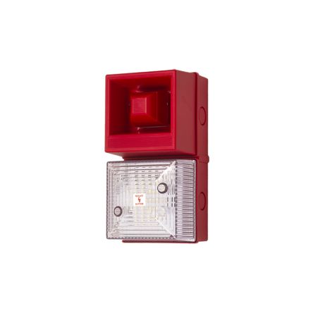 Clifford & Snell YL40 Series Clear Sounder Beacon, 24 V Dc, IP65, Base-mounted, 108dB At 1 Metre