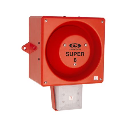 Clifford & Snell YL80 Hi Vis Series Opal Sounder Beacon, 24 V Dc, IP66, Wall Or Bulkhead, 120dB At 1 Metre