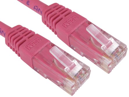 RS PRO Ethernetkabel Cat.6, 250mm, Rosa Patchkabel, A RJ45 UTP Stecker, B RJ45, PVC