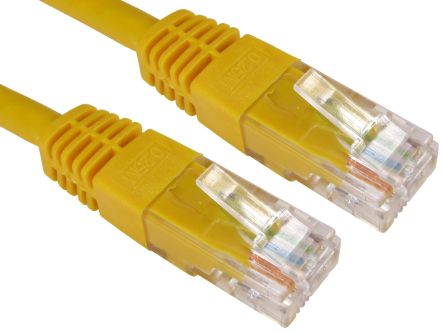 RS PRO Cat6 Straight Male RJ45 To Straight Male RJ45 Ethernet Cable, UTP, Yellow PVC Sheath, 10m