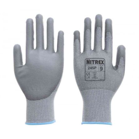 Unigloves Gants De Manutention 245N* Taille 7, S, Résistant Aux Coupures, Environnement Sec, Bonne Dextérité, Gris