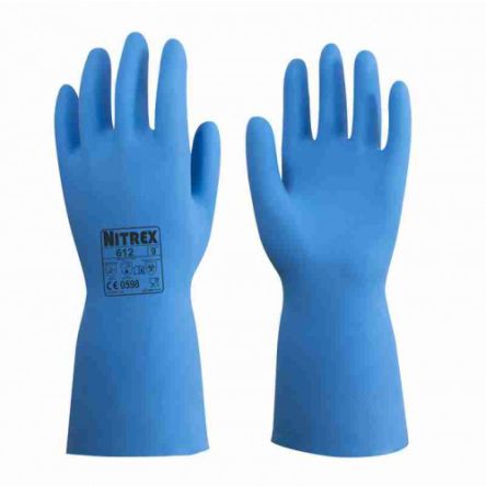 Unigloves Guantes De Trabajo De Nitrilo Azul Serie 612*, Talla 11, XXL, Resistentes A La Abrasión, Resistentes A