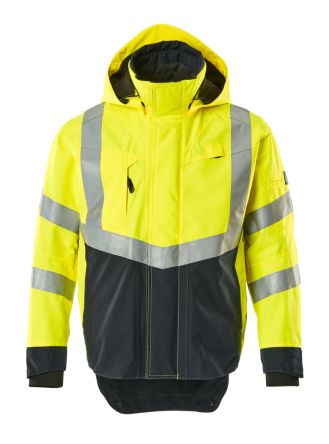 Mascot Workwear Veste Haute Visibilité 15501-231, Jaune/Bleu Marine, Taille 104 Cm