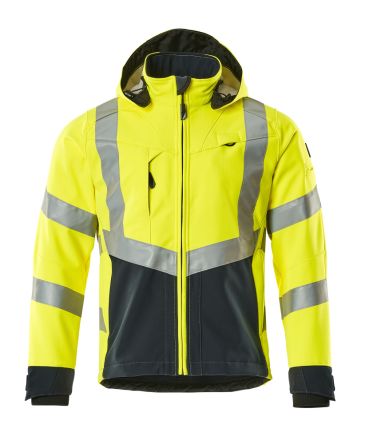 Mascot Workwear Giacca Softshell Ad Alta Visibilità Giallo/blu Navy 15502-246, 104 Cm