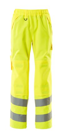 Mascot Workwear 15590-231 Warnschutz-Arbeitshose, Überziehhose 100 % Polyester Gelb, Größe 35Zoll