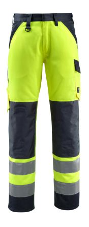 Mascot Workwear 15979-948 Warnschutz-Arbeitshose, Baumwolle, Polyester Gelb/Marineblau, Größe 35Zoll X 32Zoll