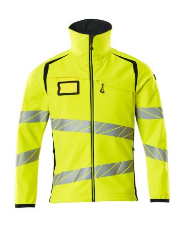 Mascot Workwear Veste Softshell Haute Visibilité 19002-143, Jaune/Bleu Marine, Taille 92 Cm