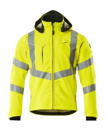 Mascot Workwear Chaqueta Softshell De Alta Visibilidad De Color Amarillo, Talla 116 Cm