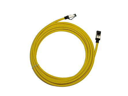 Decelect Ethernetkabel Cat8, 2m, Gelb Patchkabel, A RJ45 Kupfergeflecht, B RJ45