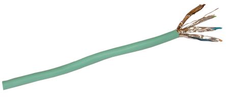 Decelect Cable Ethernet Cat6a Apantallado De Color Verde, Long. 500m