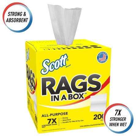 Kimberly Clark Lingettes Scott Rags In A Box Pour Nettoyage Général, Polissage, 1600 Par Boîte