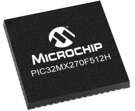 Microchip PIC32MX270F512H-I/MR PIC Microcontroller, PIC32MX, 64-Pin QFN