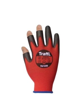 Traffi X-Dura Arbeitshandschuhe, Größe 8, M, Abriebfest, Nylon Rot