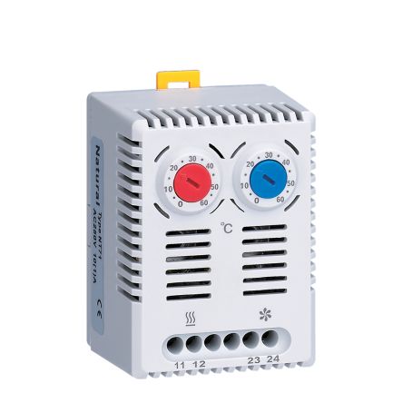 RS PRO Thermostat, 0 °C Bis +60 °C, 10A, / 250 V, Schließer, Mit Klimaanlagensteuerung, Max +60°C