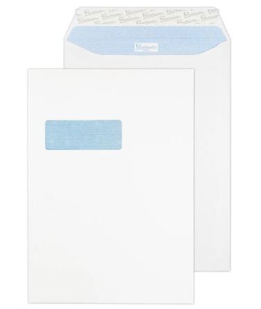 Blake Envelopes Briefumschlag Mit Fenster, Größe C4, Weiß