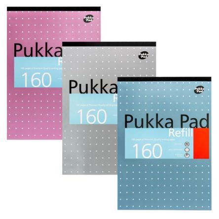 Pukka Pads Cuaderno REF80/1, Azul, Gris, Rosa Inferior A4