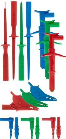 Megger Messleitung Stecker, Blau, Grün, Rot 1.4m, 300V / 0.001 → 1000A