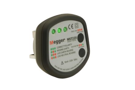 Megger MST220 Steckdosentester Mit Akustischem Alarm, 230V Ac 3-Pin