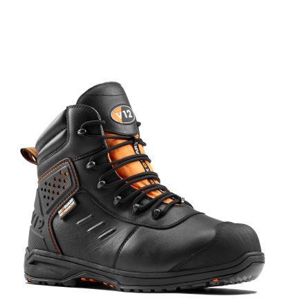 V12 Footwear V2180 Black Composite Toe Capped Unisex Safety Boot, UK 14, EU 49