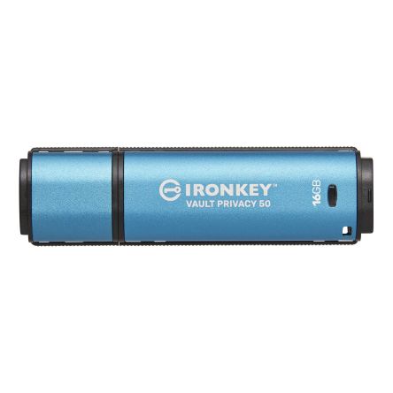 Kingston 3D TLC, USB-Stick, 16 GB, USB 3.2, AES-XTS 256 Bit, IronKey Vault Privacy 50, 197