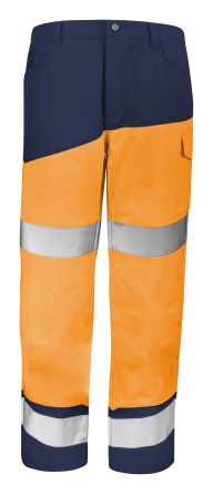 Cepovett Safety Pantalon 9B86 9570, Taille 77 → 84cm, Orange/bleu Marine, Unisexe, Haute Visibilité