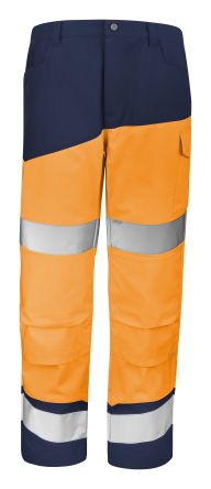 Cepovett Safety Pantalon 9B87 9570, Taille 77 → 84cm, Orange/bleu Marine, Mixte, Haute Visibilité