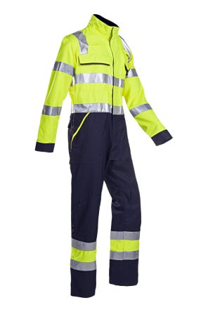 Sioen Uk Warnschutz-Overalls, 40, Wiederverwendbar, Lichtbogenbildung, Marineblau/Gelb, Antistatisch,