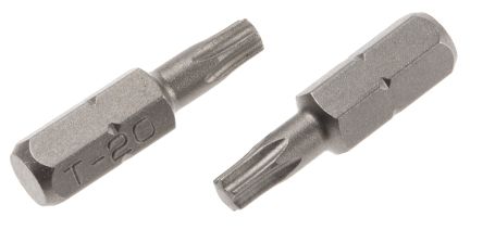 RS PRO T20 Mm TORX® Biteinsatz, Biteinsatz CrMo-Stahl, 50-teilig, 25 Mm