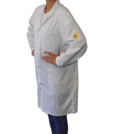 EUROSTAT Bata De Laboratorio Reutilizable Unisex De Color Blanco, Talla 3L