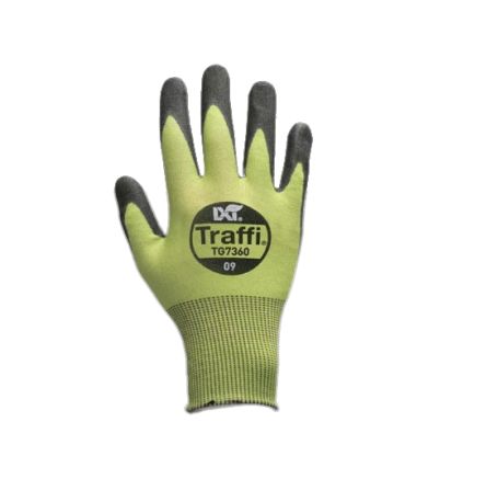 Traffi Guantes De Elastano, HPPE, Nailon, Poliéster Negro, Verde Serie TG7360, Talla 12, XXXL, Con Recubrimiento De