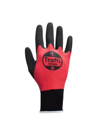 Traffi Gants TG1850 Taille 8, M, Sécurité, Noir/rouge