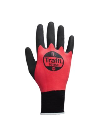 Traffi TG1850 Arbeitshandschuhe, Größe 11, XXL, Safety, Elastan, Nylon Schwarz / Rot