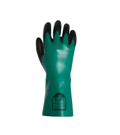 Traffi Guantes De Algodón Negro, Verde Serie TG6500, Talla 7, S, Con Recubrimiento De NBR, Seguridad