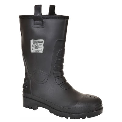 Portwest FW75 Unisex Sicherheitsstiefel Schwarz, Mit Edelstahl-Schutzkappe EN20345 S5 / UK 3