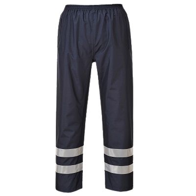Portwest Pantalones De Alta Visibilidad Unisex, De Color Azul Marino, Resistentes A La Abrasión