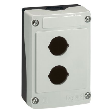 Legrand Grey Plastic Empty Control Station - 2 Hole 22.5mm Diameter