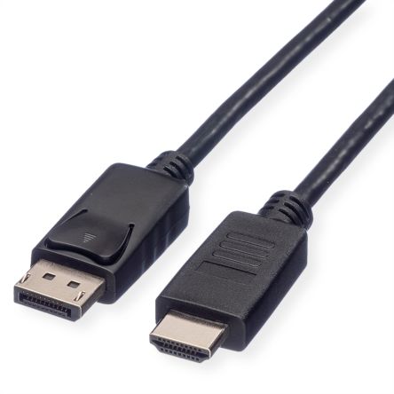 Roline DisplayPort-Kabel A Display-Anschluss B HDMI - Stecker 1.2, 1.5m 4096 X 2560 Max.