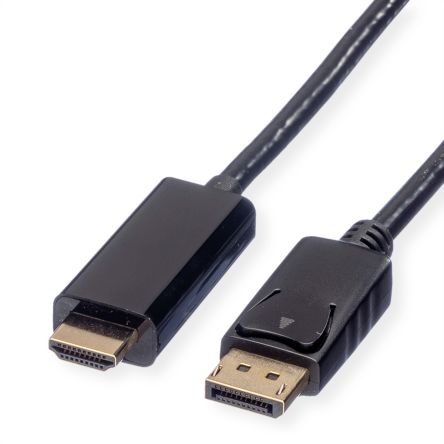 Roline DisplayPort-Kabel A Display-Anschluss B HDMI - Stecker 1.2, 5m 3840 X 2160 Max.