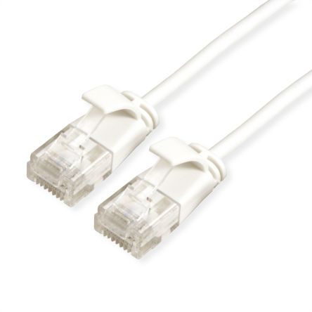 Roline Cat6a Straight Male RJ45 To Straight Male RJ45 Ethernet Cable, UTP, White LSZH Sheath, 300mm