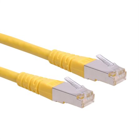 Roline Cat6 Straight Male RJ45 To Straight Male RJ45 Ethernet Cable, S/FTP, Yellow PVC Sheath, 500mm