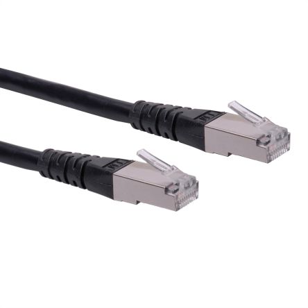 Roline Ethernetkabel Cat.6, 500mm, Schwarz Patchkabel, A RJ45 S/FTP Stecker, B RJ45, PVC