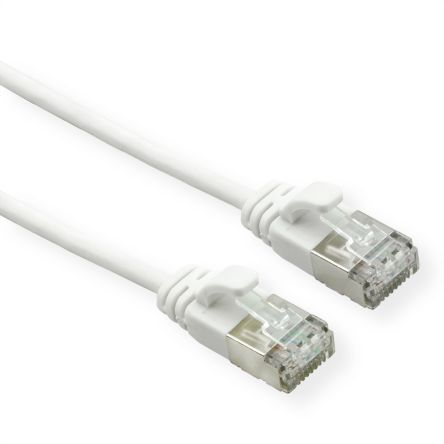 Roline Ethernetkabel Cat.6a, 500mm, Weiß Patchkabel, A RJ45 U/FTP Stecker, B RJ45, LSZH